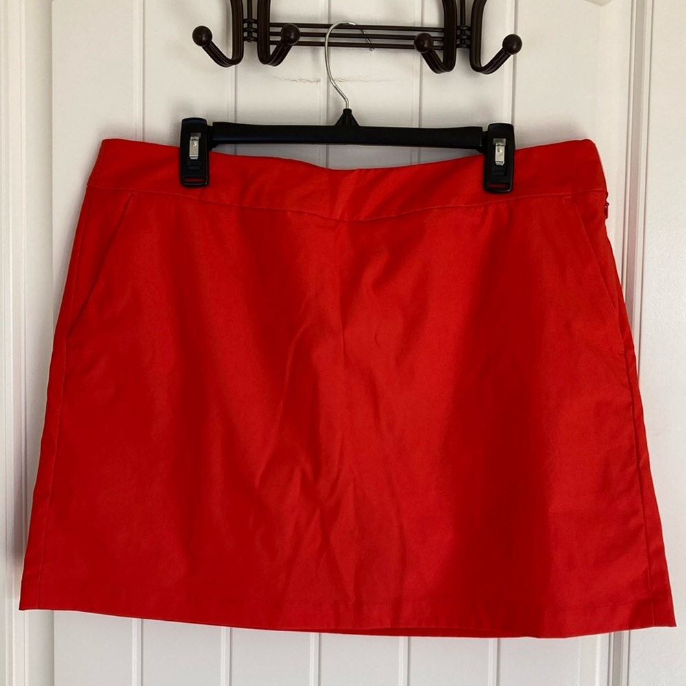 Nike Golf Dri-Fit Skort Womens Size 14 Orange/Red Performance Athletic